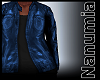 leather blue jacket