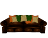 Brown leather fall couch