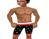 kids red blk shorts