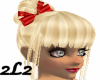 Blond Satin w/red bow