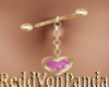 Pink Heart Belly Ring