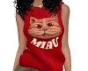 Cat top red