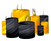 black with yellow candle