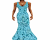 Ocean Blue Drape Gown