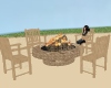Wood Chat set w/fire pit