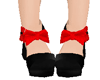 Black Suede Red Bows
