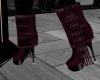 ~S~burgundy fringe boots