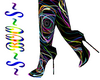 multicolor heel boots