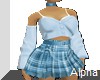 AO~Blue Plaid Skirt set
