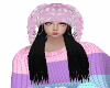 HAT PINK BLACK HAIR