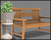 +Wooden Bench And Vase+