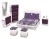 Purple and white bed set