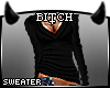 !B Low Cut Sweater Black