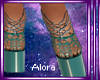 (A) Teal Oriental Shoes