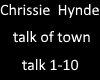Chrissie Hynde talk town