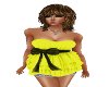 yellow frilly  bow top