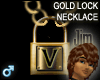 Gold Lock Necklace V (M)