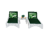 Green and White Loungers