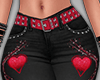 Red Belted Heart Jeans