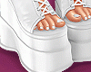 Lace up white boots