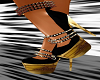 Gold/Black Spike Heels