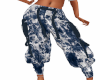 Blue Pattern Cargo Pants