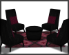 Chat Chairs ~ Wine/Black