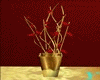 vase rose red/gold