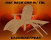 Oak Deck Chair w/  Table
