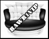 BLK & WHITE CUDDLE CHAIR