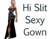 Hi Slit Sexy Gown Black