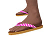 Pink White Flip Flops M