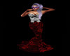 silver n ruby lace dress