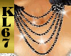 [KL]necklace black flowe