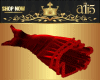 Red Silk Ruffle Fur