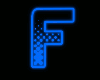 Blue F Neon Letter