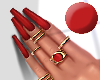 FANCY RED NAILS W RING
