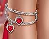 Hearts Anklet Red