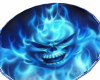 flaming blue skull chair