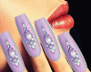 Lilac Nails+Diamond Ring