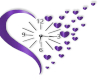 Purple Hearts Wall Clock