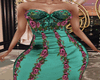 Mystic Teal Satin Gown