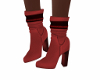E* Red-Black Ankle Boots