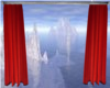 Red animated curtain