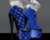 LV Embossed Blue Boots