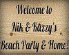 Nik & Kazzy Beach Sign