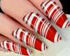 C~Red Stripes Nails