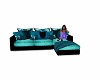 Teal & Blk Couch