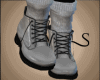 ~S Grey Boots~Flats