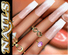 Nude Nails+Gold Rings